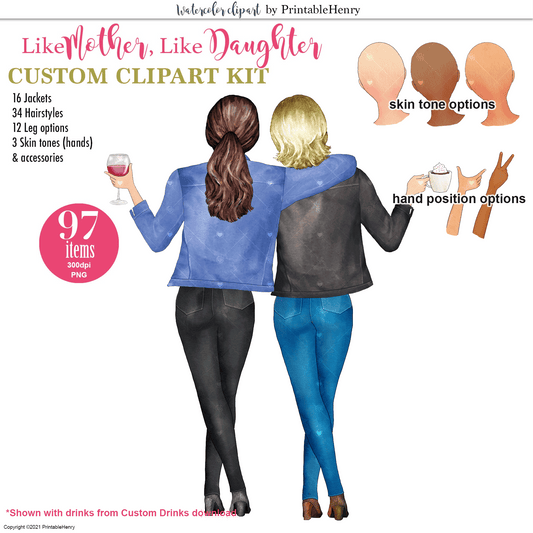 Mother Daughter Custom clipart