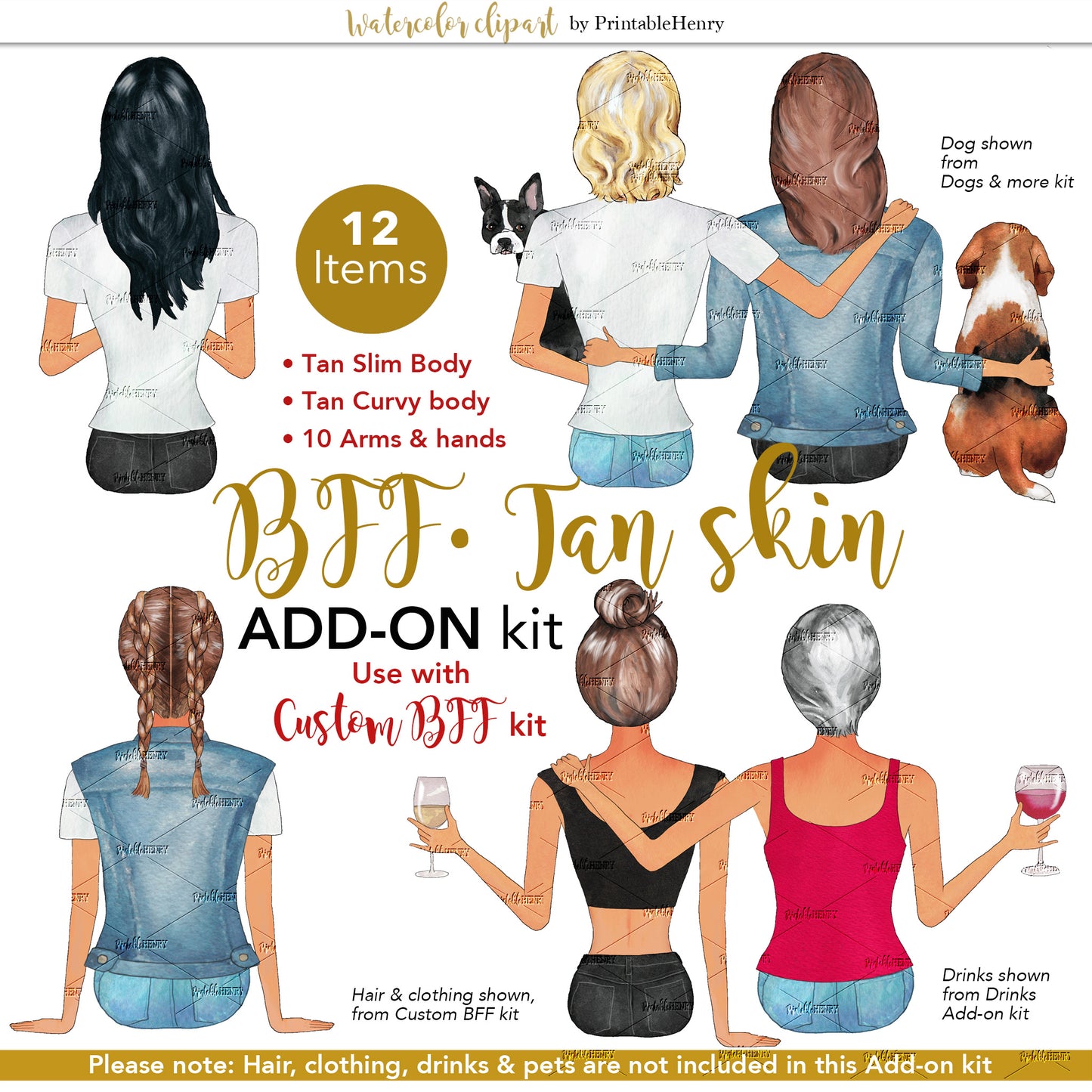 BFFs Tan Skin Tone Add-On clipart