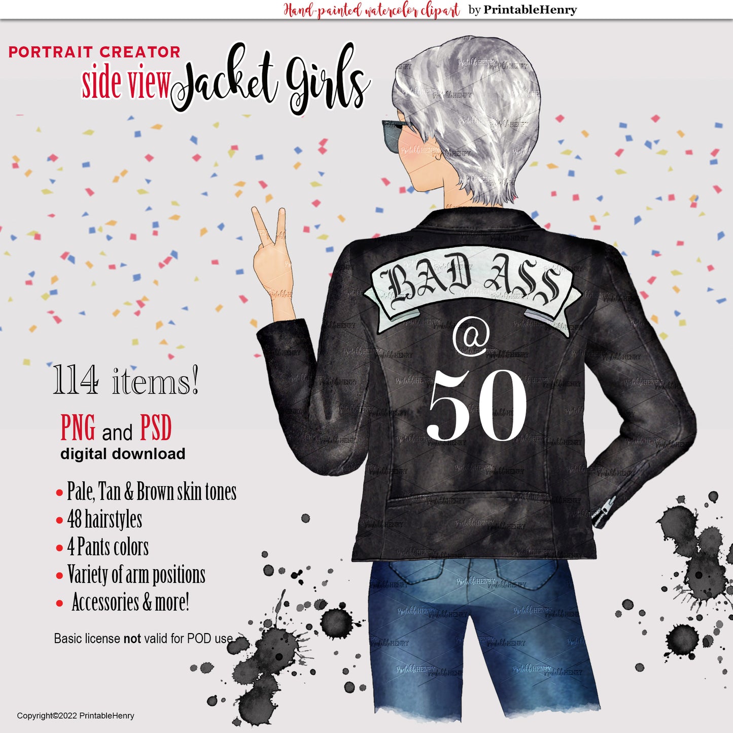 Bad Ass Girl Jacket clipart