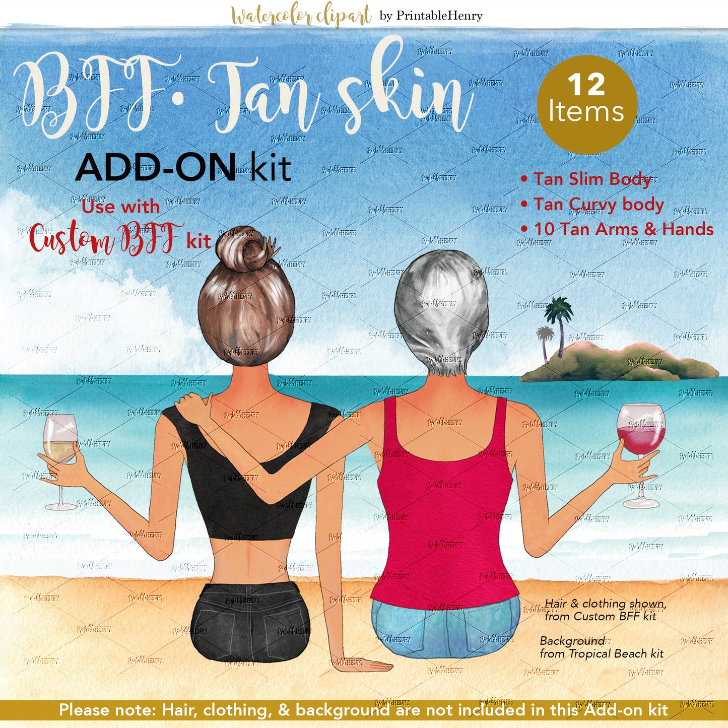 BFFs Tan Skin Tone Add-On clipart