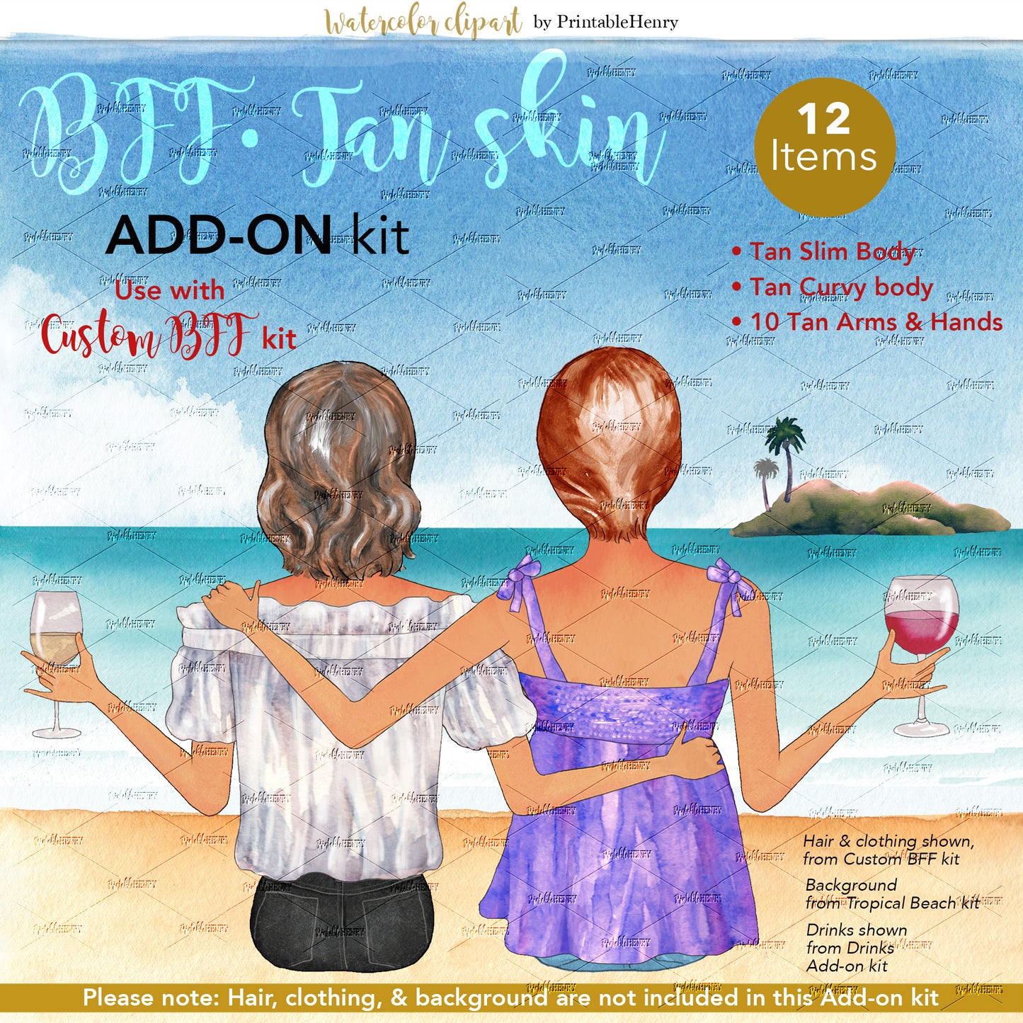 BFFs Tan Skin Tone Add-On clipart