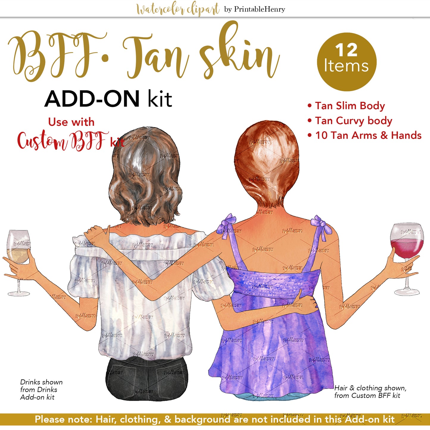 BFFs Tan Skin Tone Add-On clipart