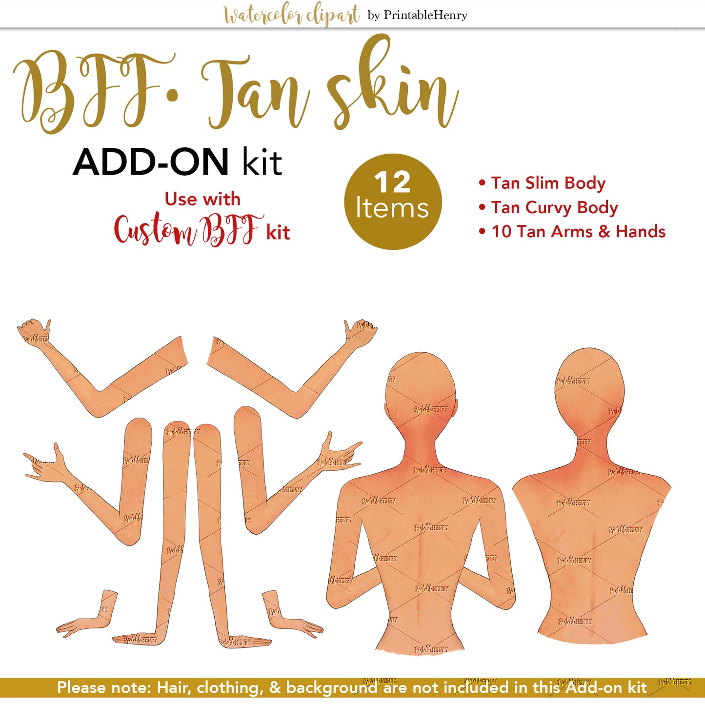 BFFs Tan Skin Tone Add-On clipart