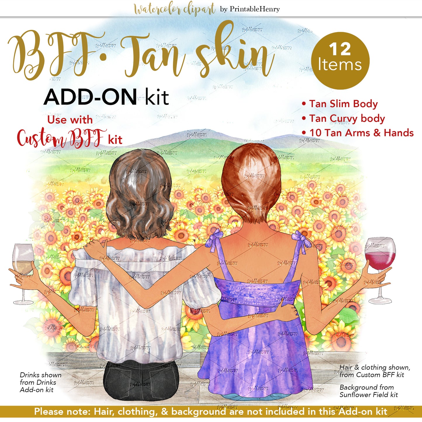BFFs Tan Skin Tone Add-On clipart