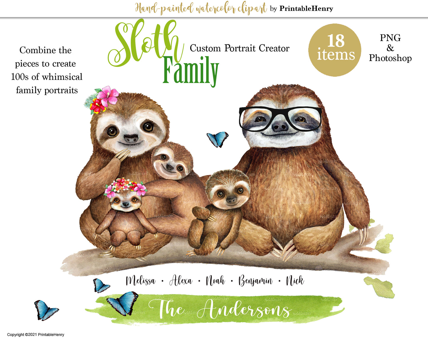 Sloth Family clipart