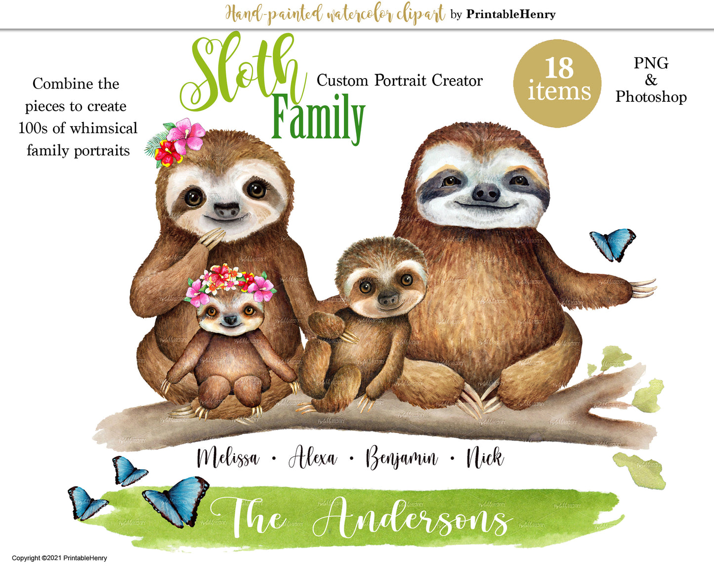 Sloth Family clipart