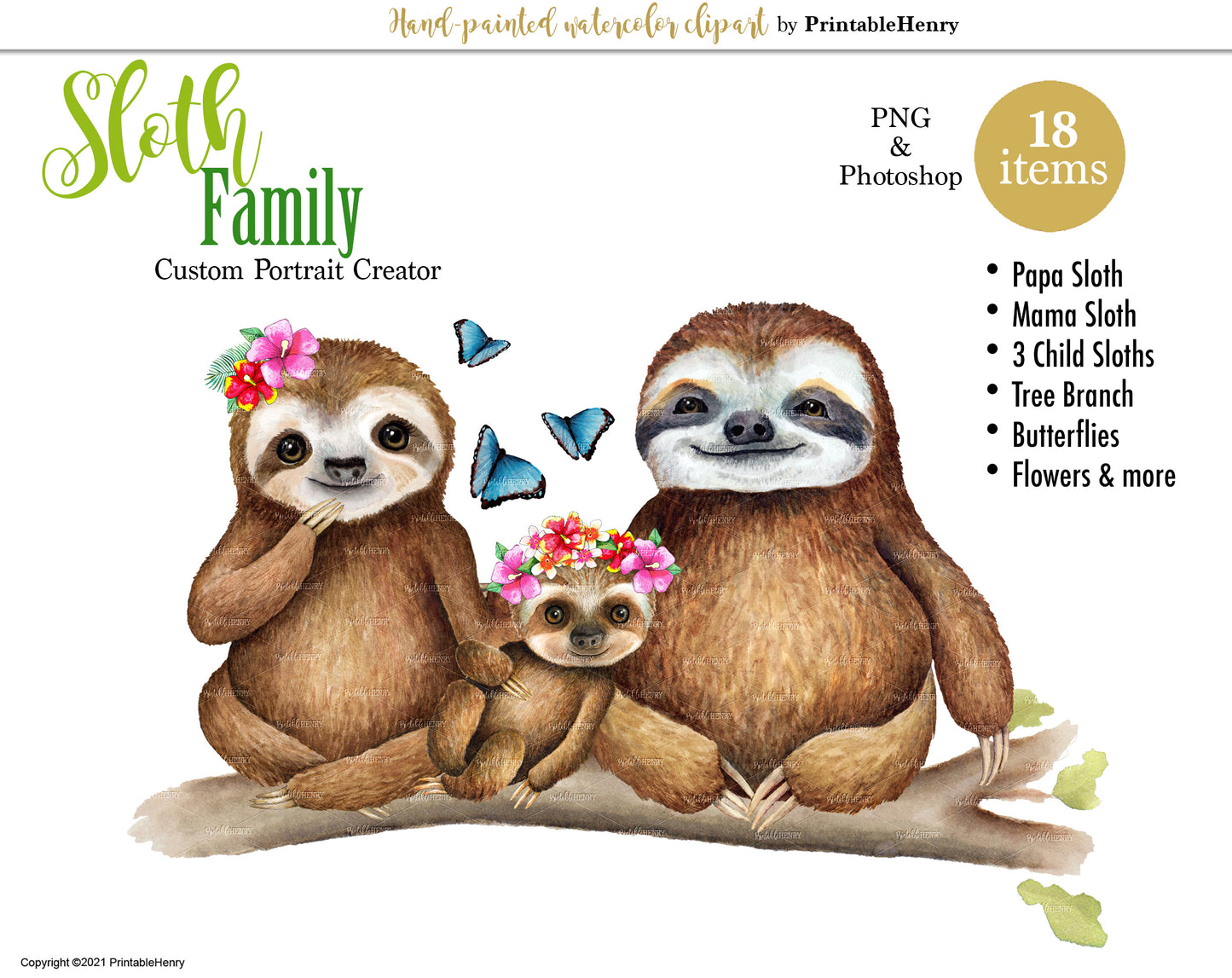 Sloth Family clipart