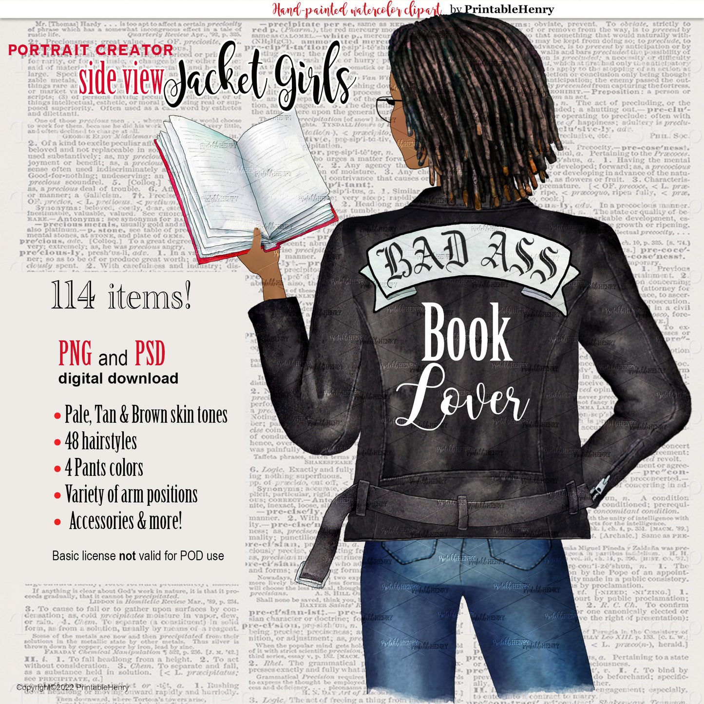 Bad Ass Girl Jacket clipart