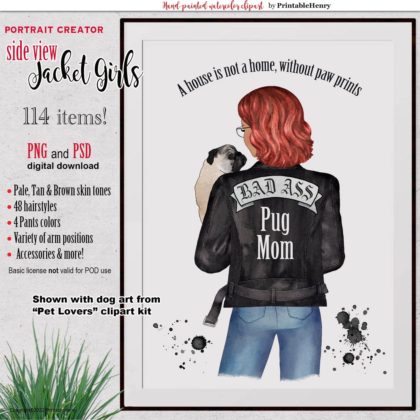 Bad Ass Girl Jacket clipart