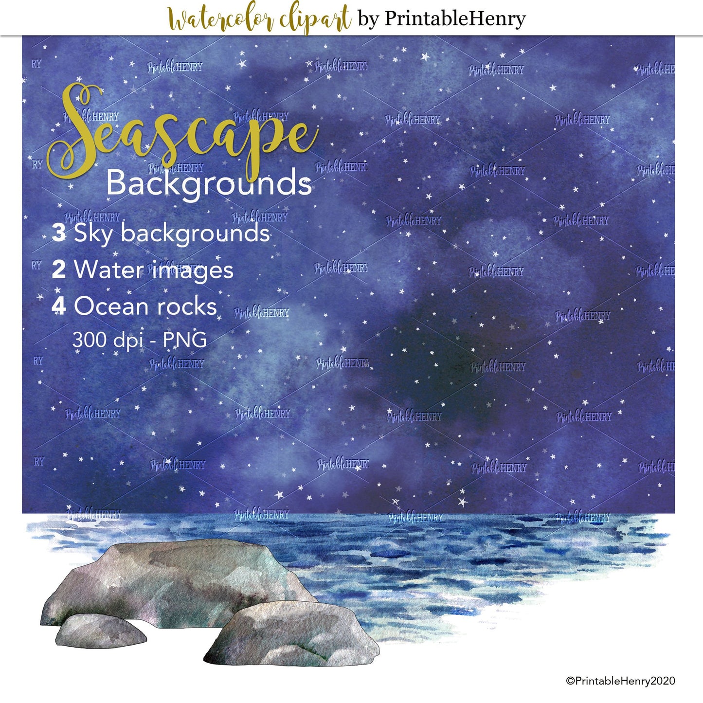 Seascape Backgrounds Add-on - PrintableHenry