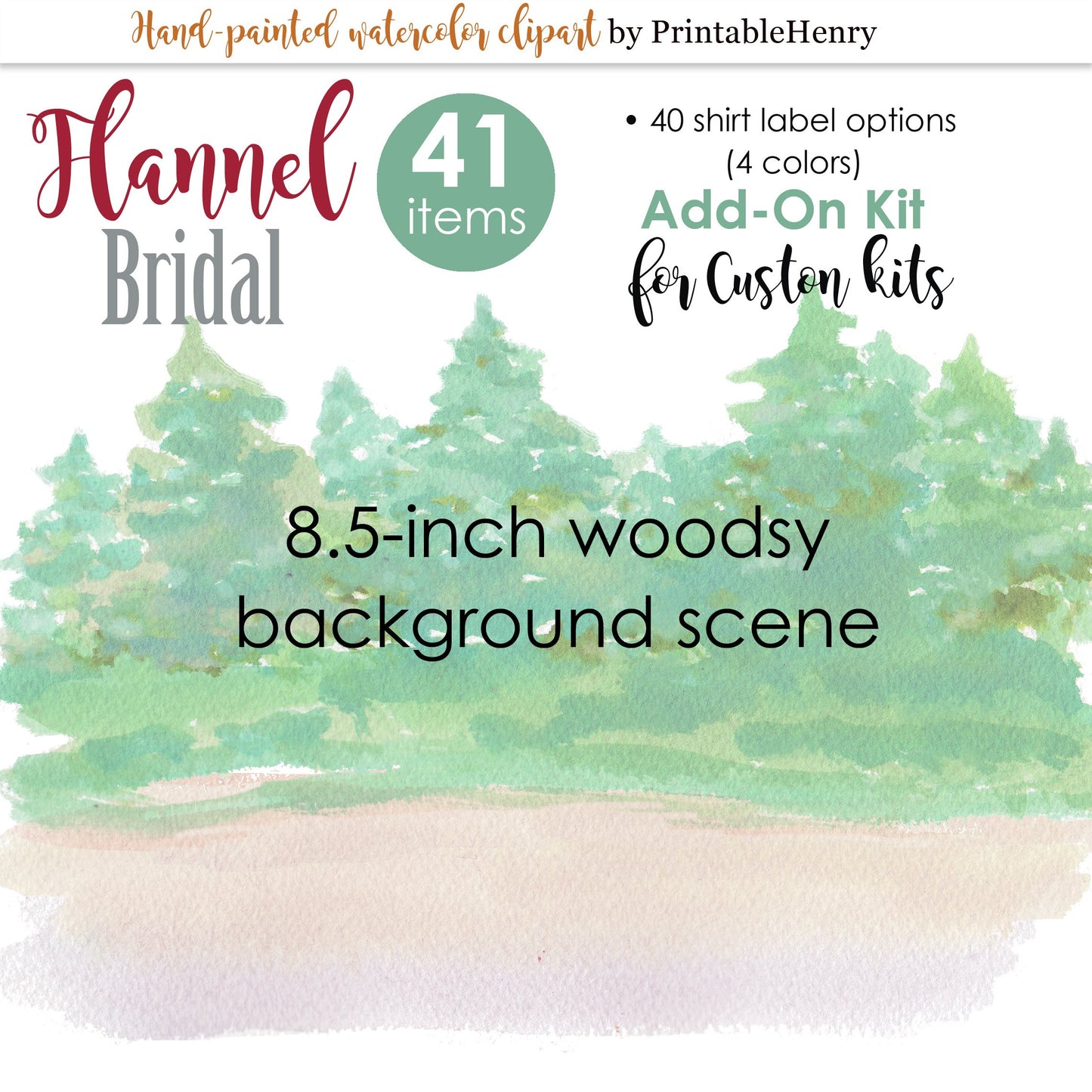 Flannel Bridal Add-On kit - PrintableHenry