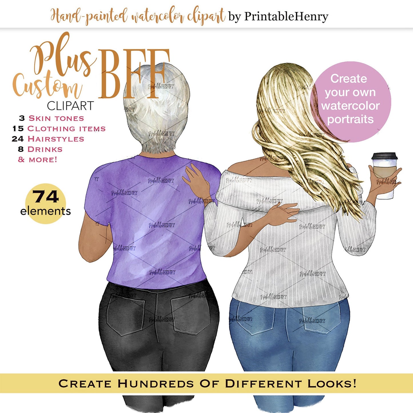 Curvy BFF Custom clipart