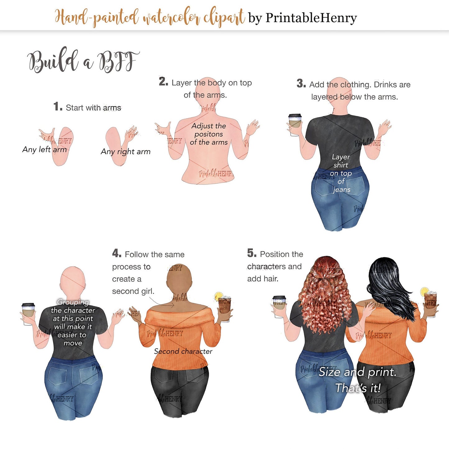 Curvy BFF Custom clipart
