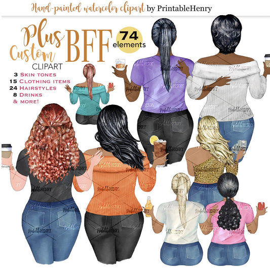 Curvy BFF Custom clipart