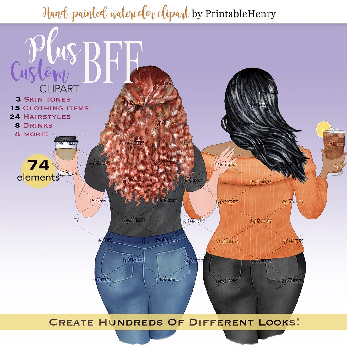 Curvy BFF Custom clipart