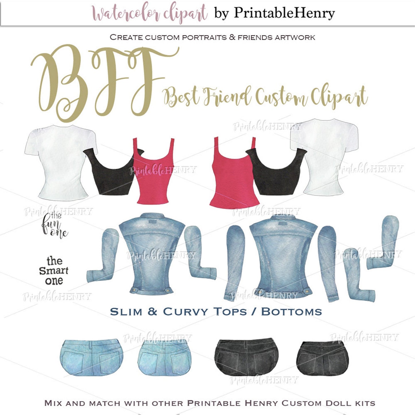 best friends customizable fashion clipart