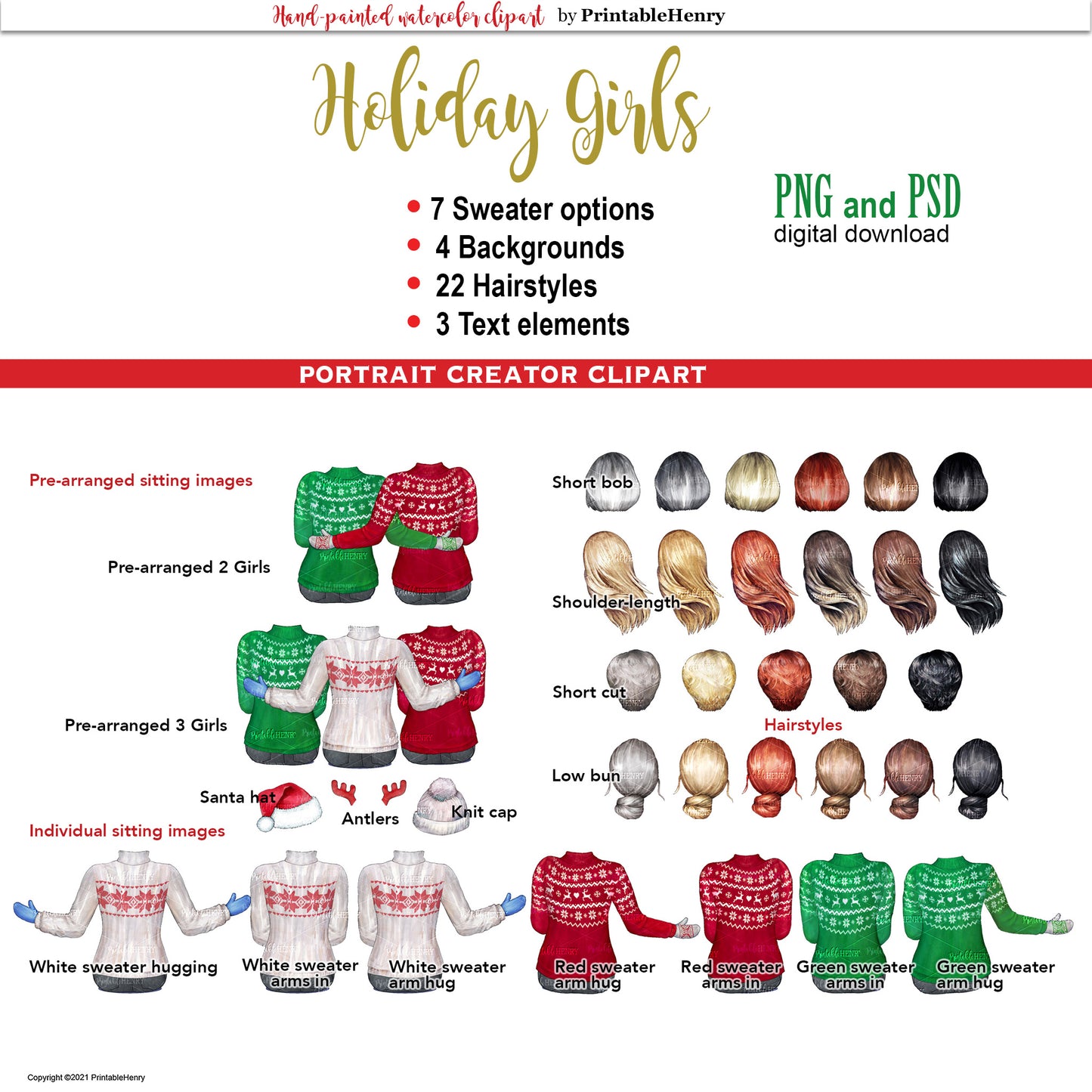 Holiday Girls Custom clipart