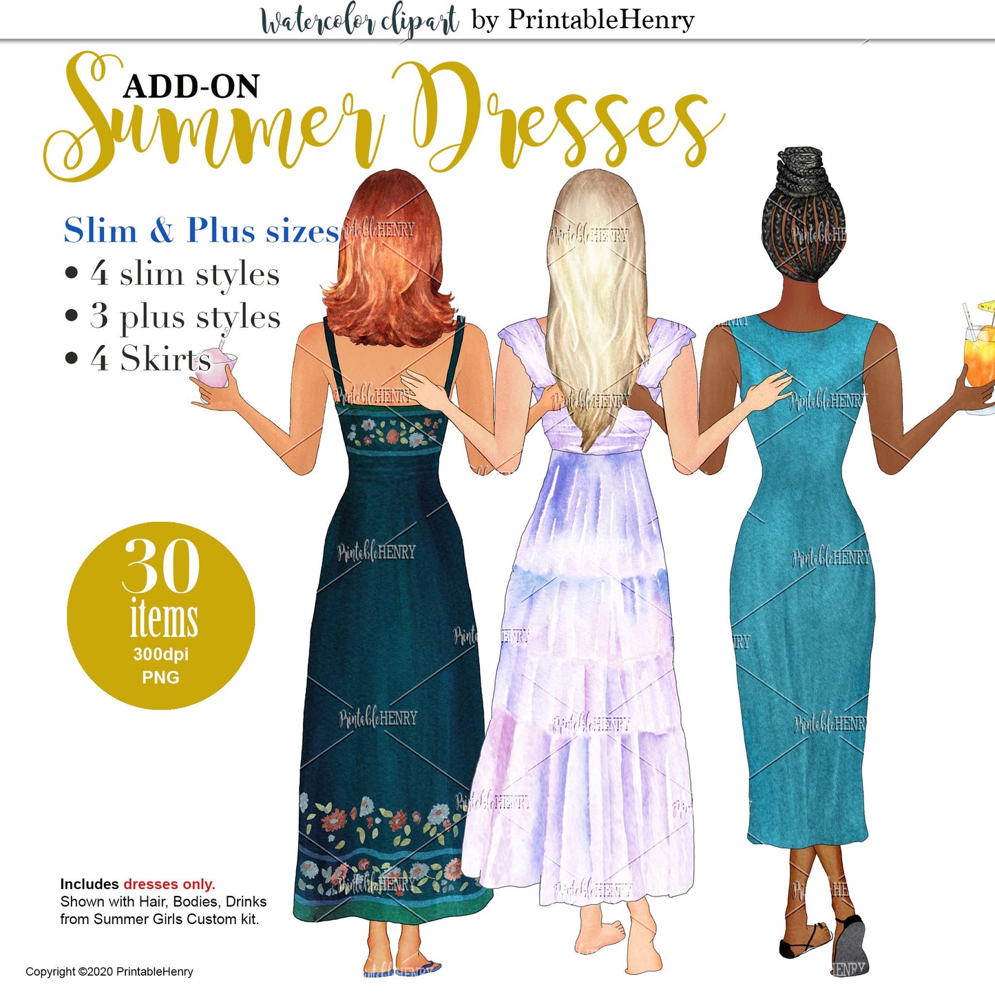 Summer Dresses Add-on kit - PrintableHenry