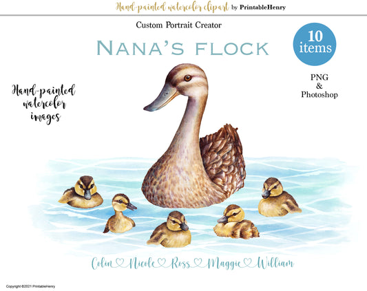 Duck Family Custom clipart kit