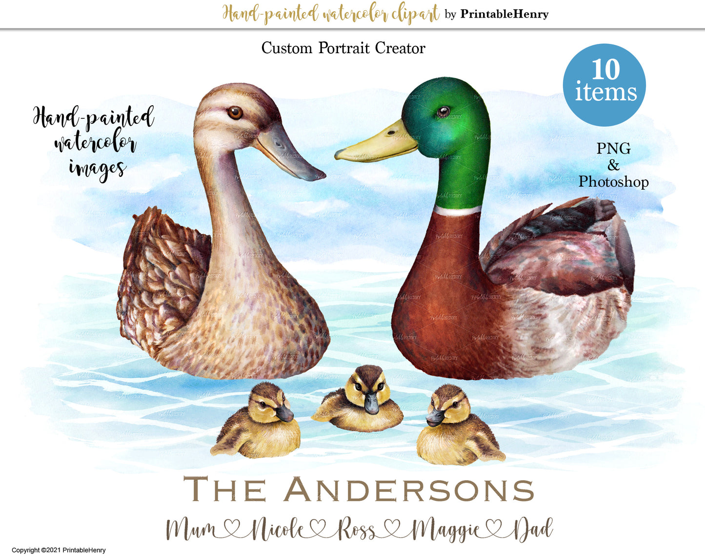 Duck Family Custom clipart kit