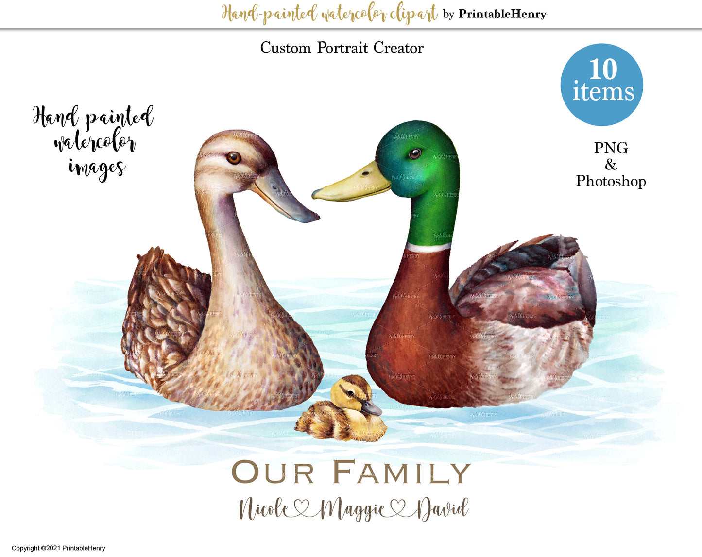 Duck Family Custom clipart kit