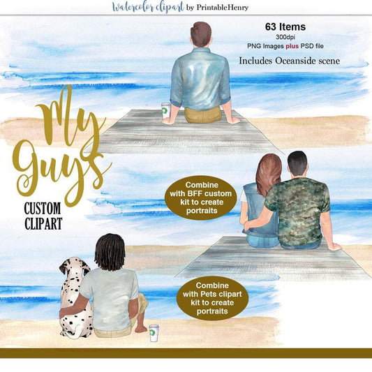 My Guys Custom clipart kit - PrintableHenry