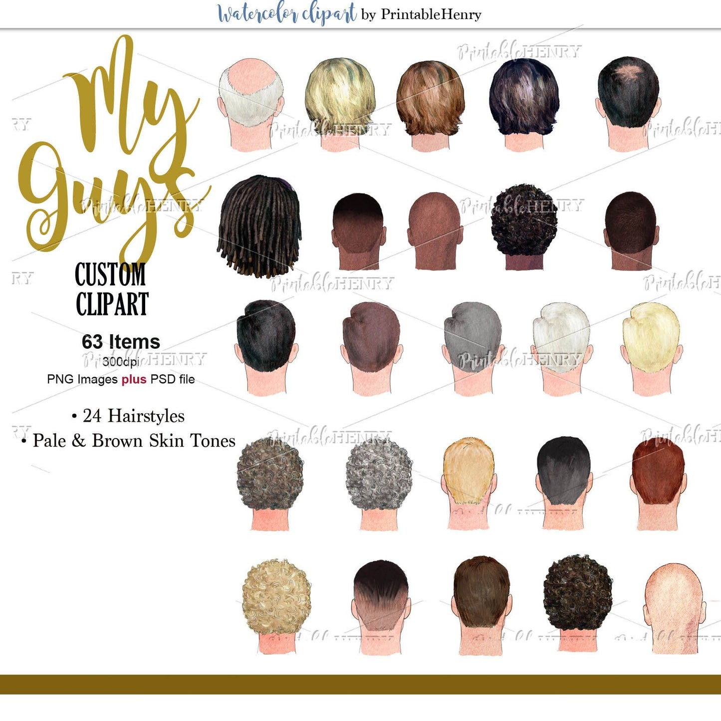My Guys Custom clipart kit - PrintableHenry