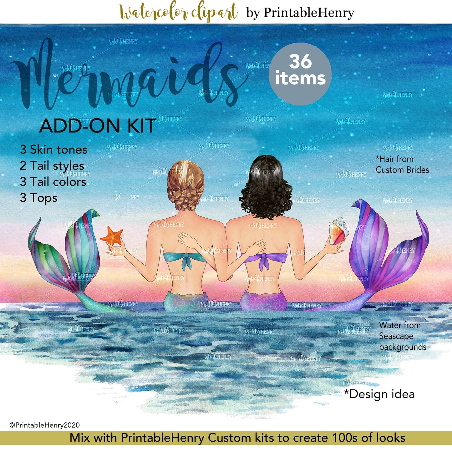 Mermaid Add-On kit - PrintableHenry