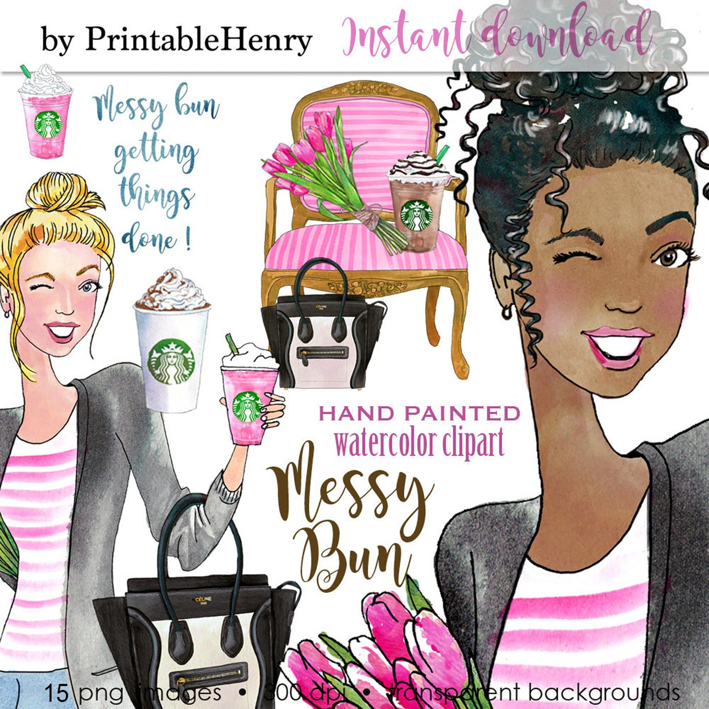 Messy Bun clipart