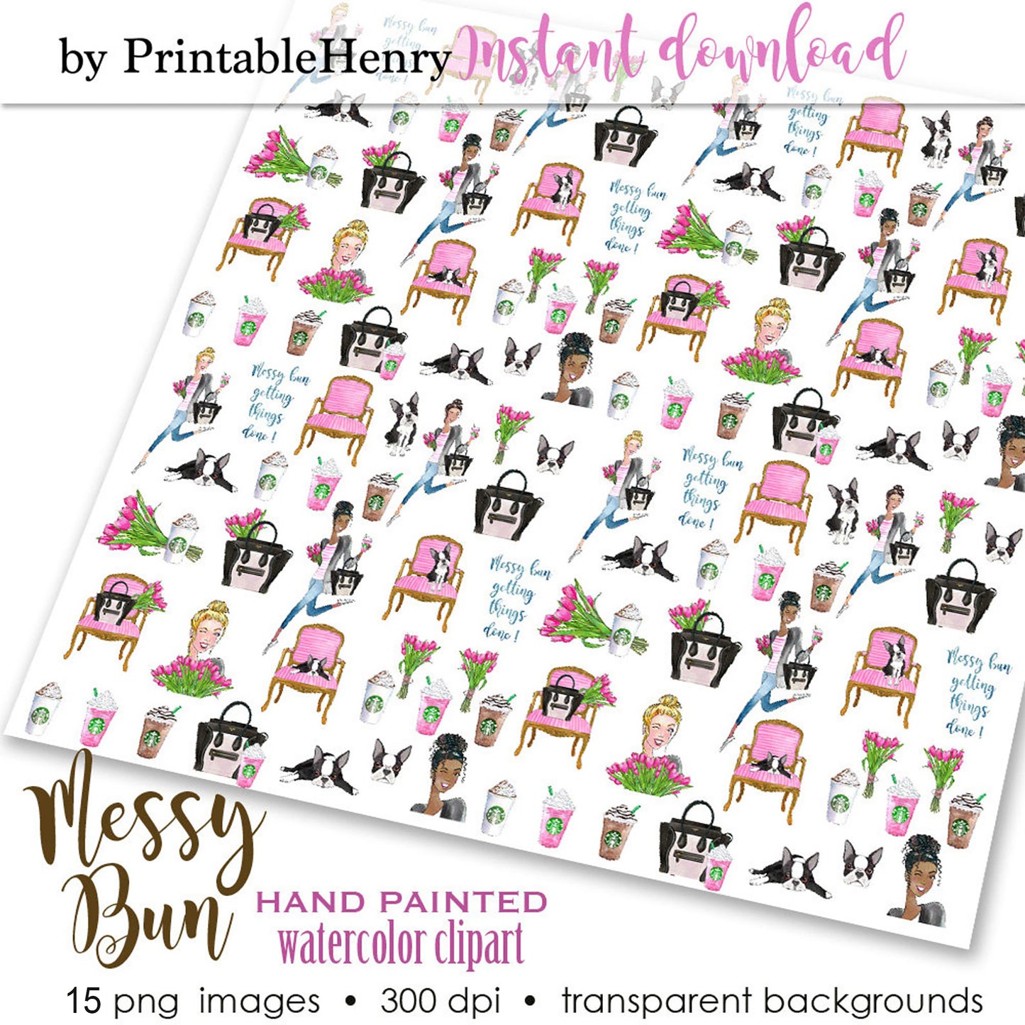 Messy Bun clipart