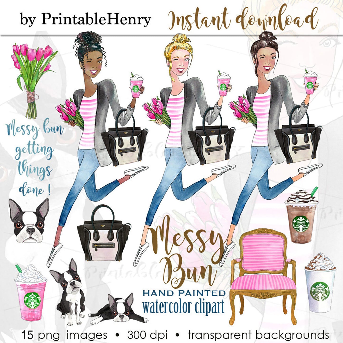 Messy Bun clipart
