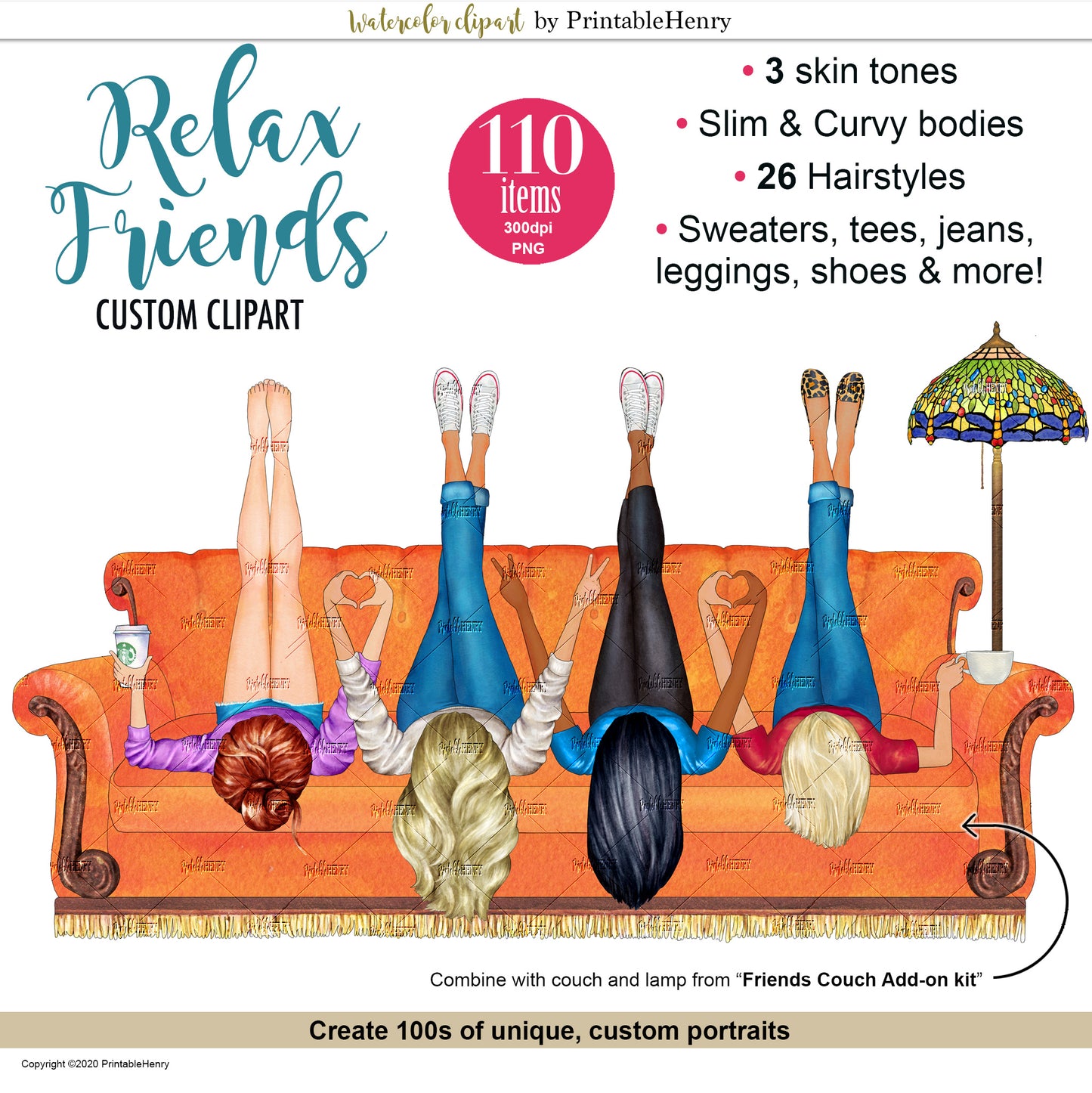 Relax Friends Custom clipart kit