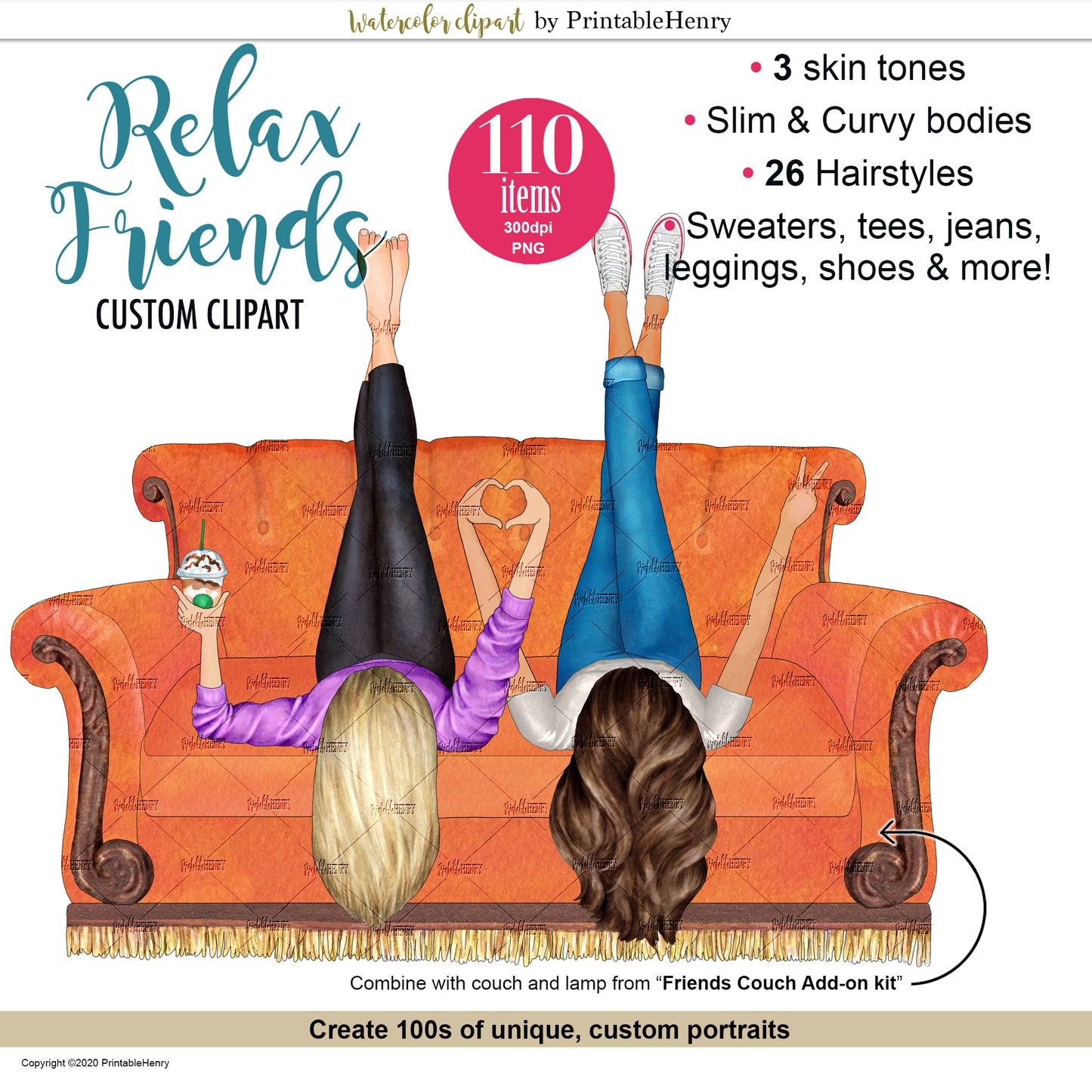 Relax Friends Custom clipart kit