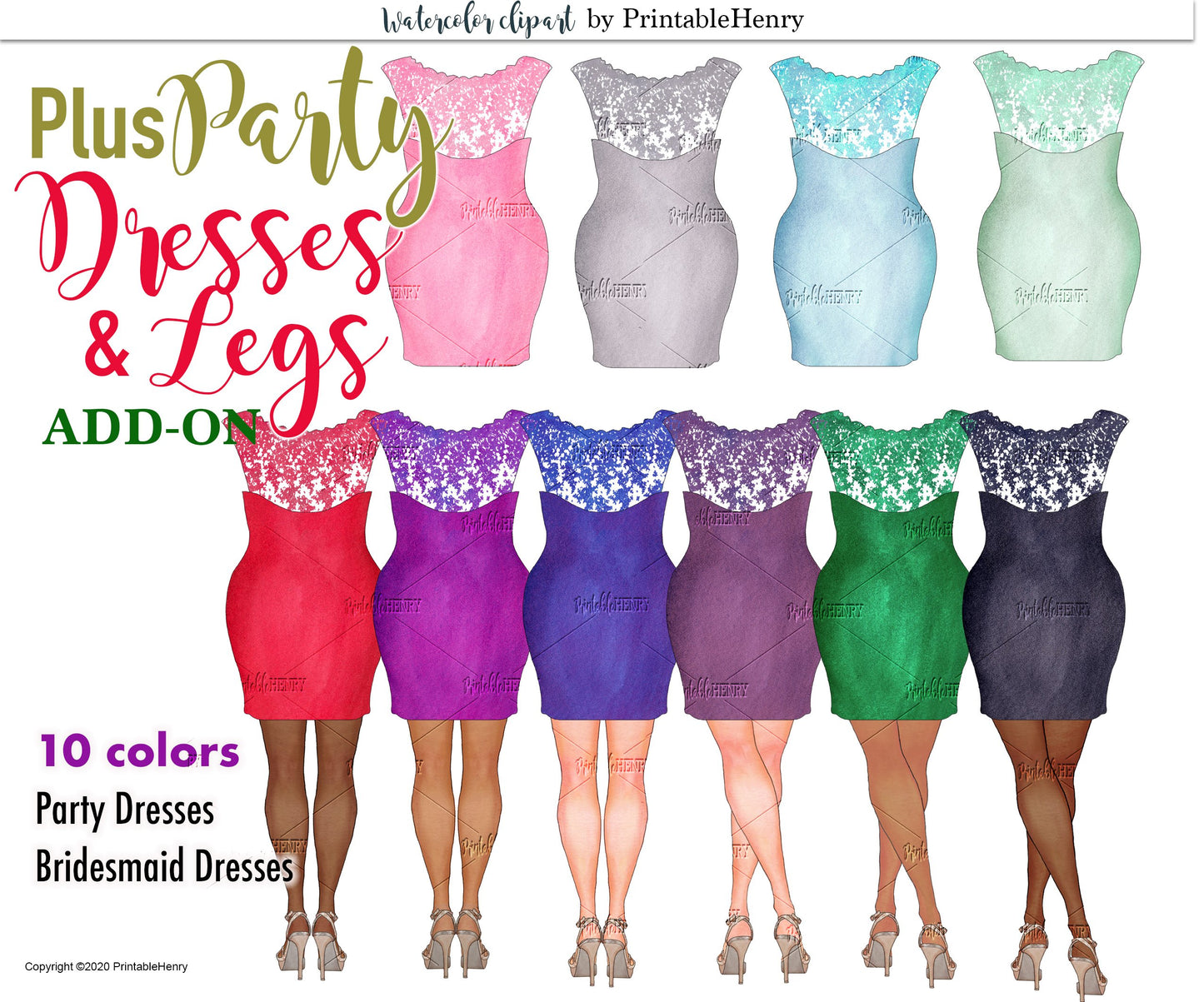 Plus Party Dresses Add-On kit - PrintableHenry