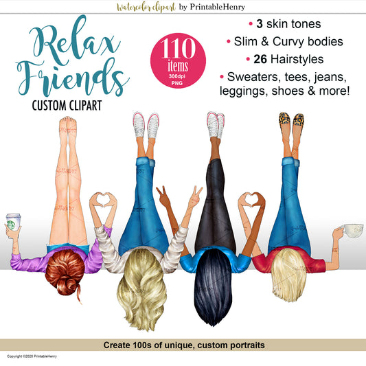 Relax Friends Custom clipart kit