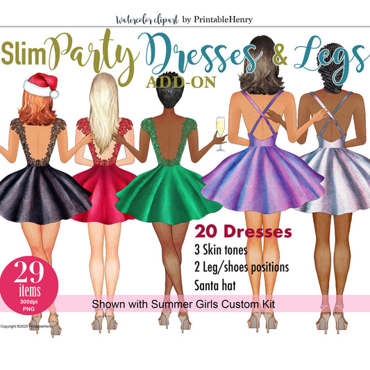 Slim Party Dresses Add-On kit - PrintableHenry
