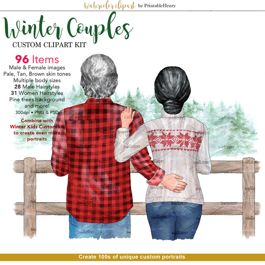 Winter Couples Custom clipart kit