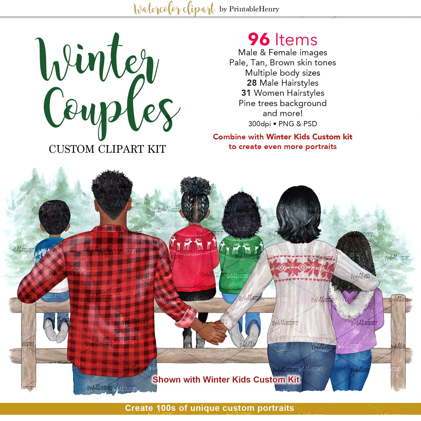 Winter Couples Custom clipart kit