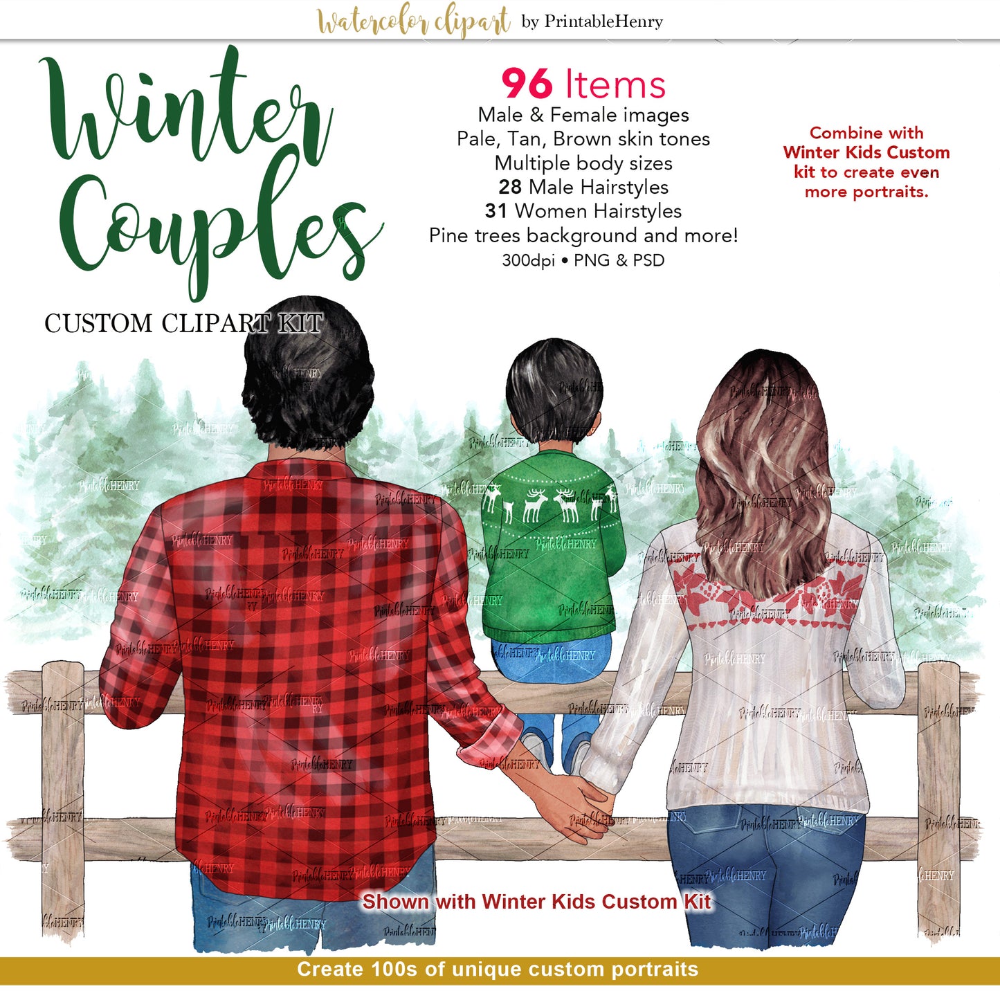 Winter Couples Custom clipart kit