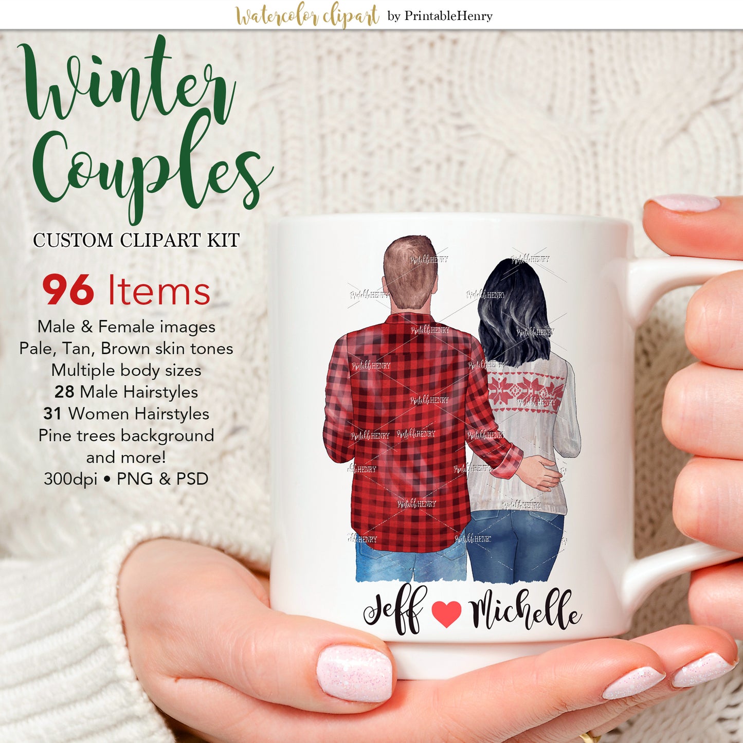 Winter Couples Custom clipart kit