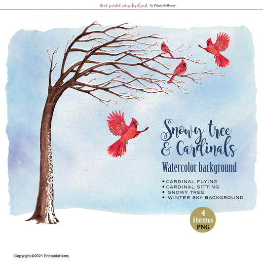 Christmas Cardinals Background