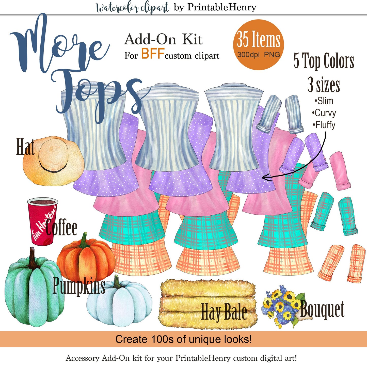 More BFF Tops Add-On kit - PrintableHenry