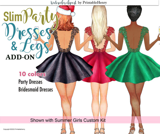 Slim Party Dresses Add-On kit - PrintableHenry