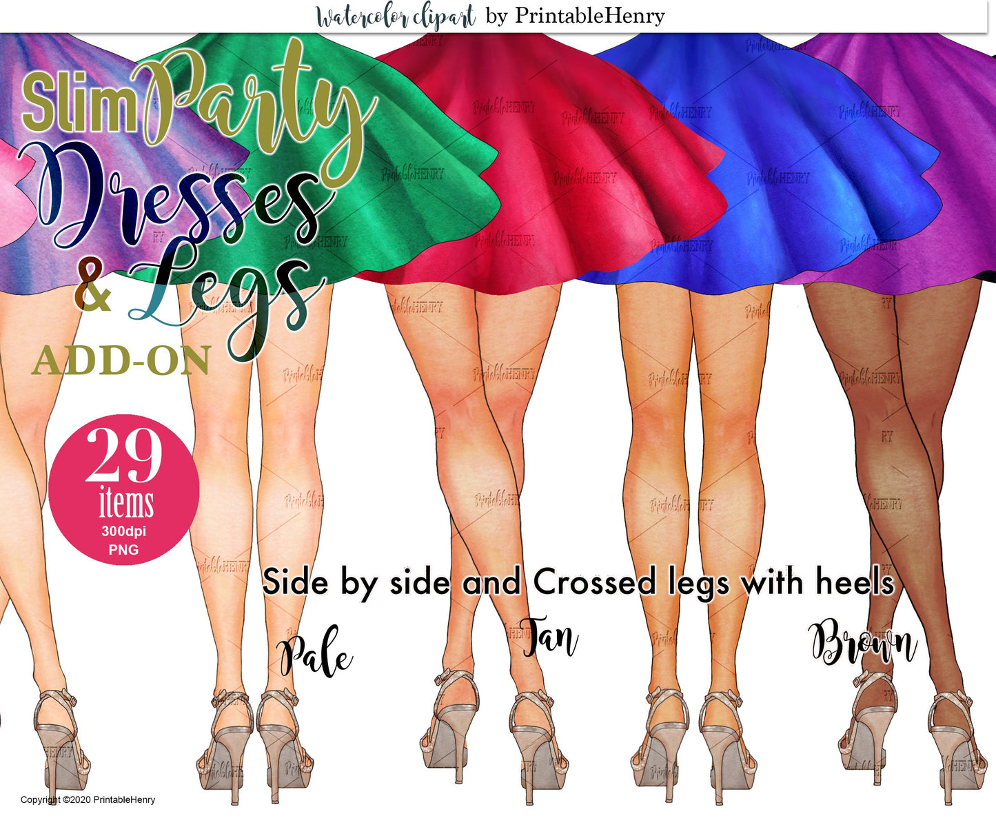 Slim Party Dresses Add-On kit - PrintableHenry