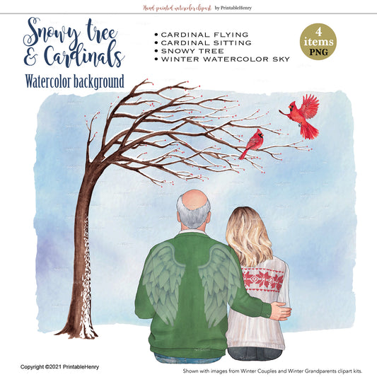 Christmas Cardinals Background