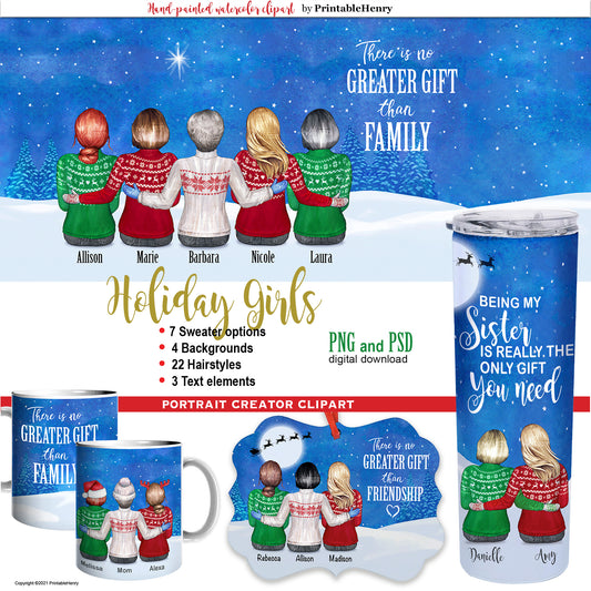 Holiday Girls Custom clipart
