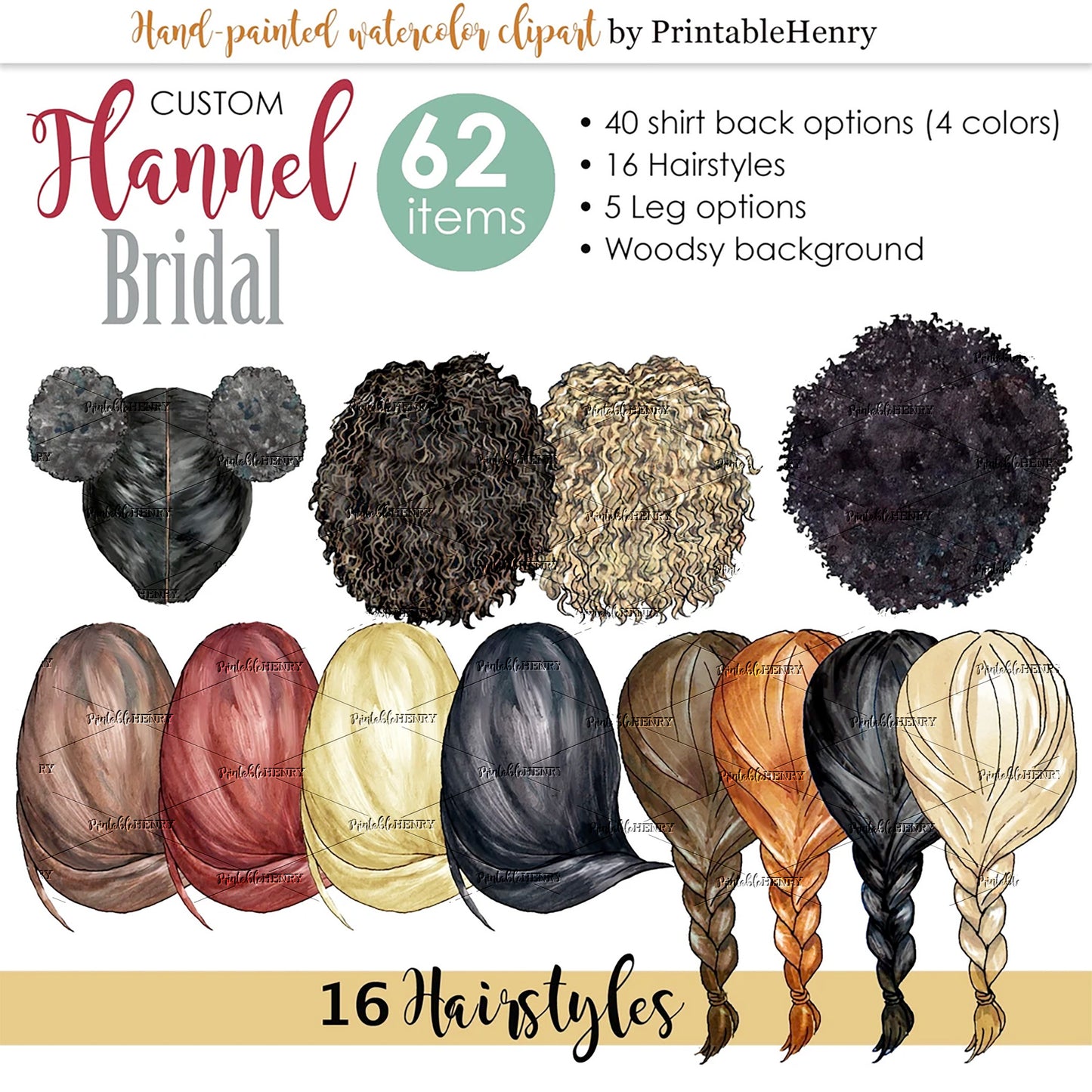Flannel Bridesmaids Custom clipart kit