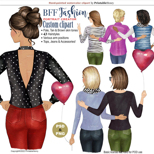 Best Friends Fashion Girls clipart