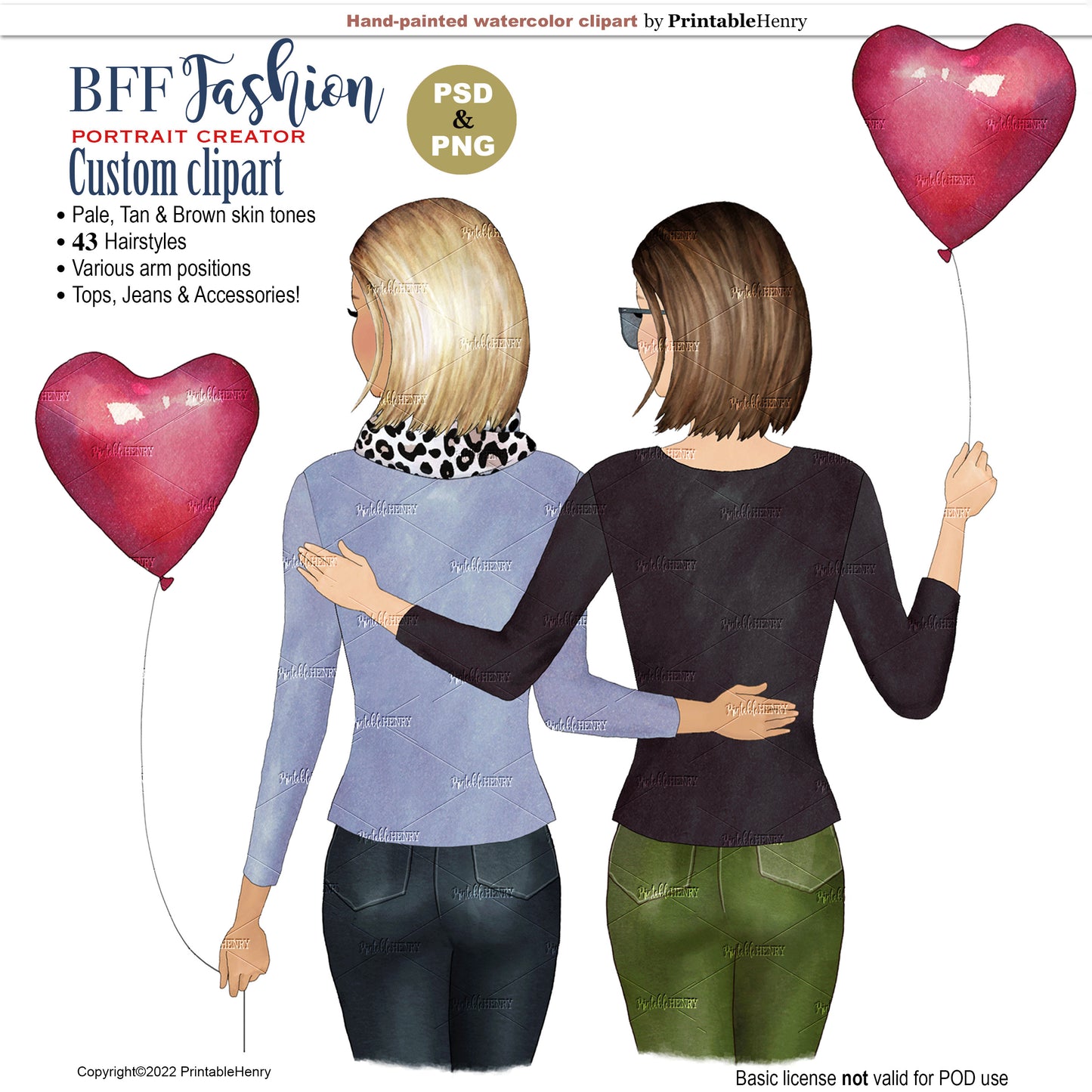 Best Friends Fashion Girls clipart