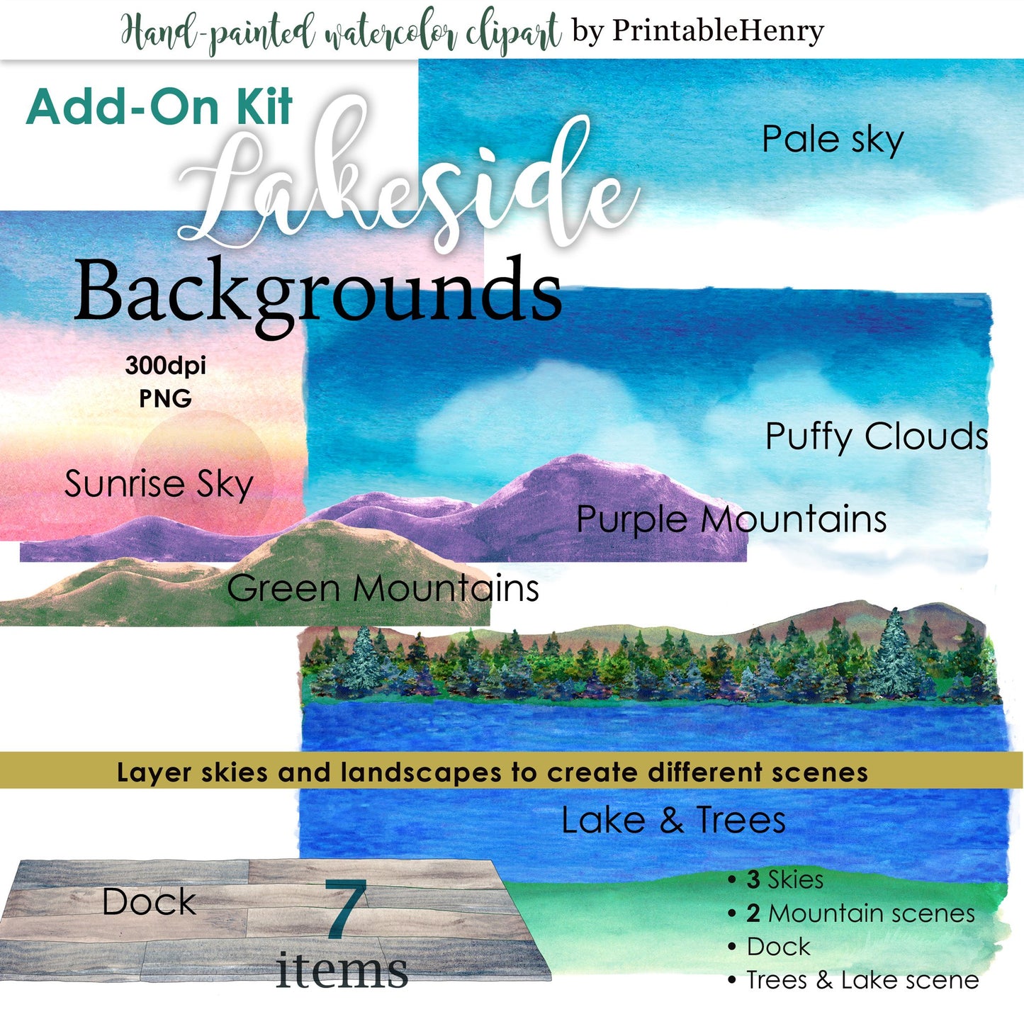Lakeside Background Add-On - PrintableHenry